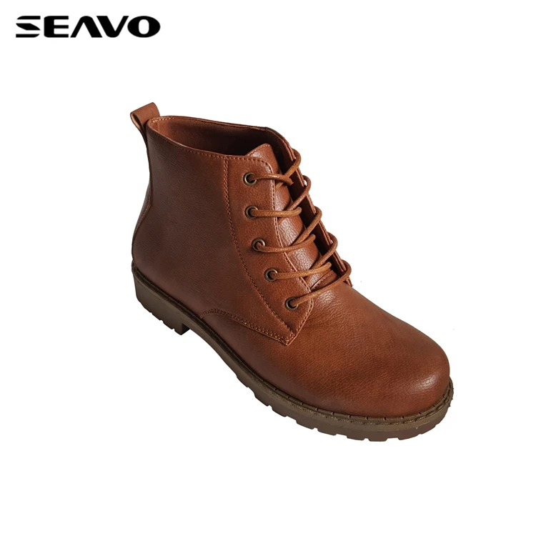 
SEAVO children brown pu upper high-top dress shoes 