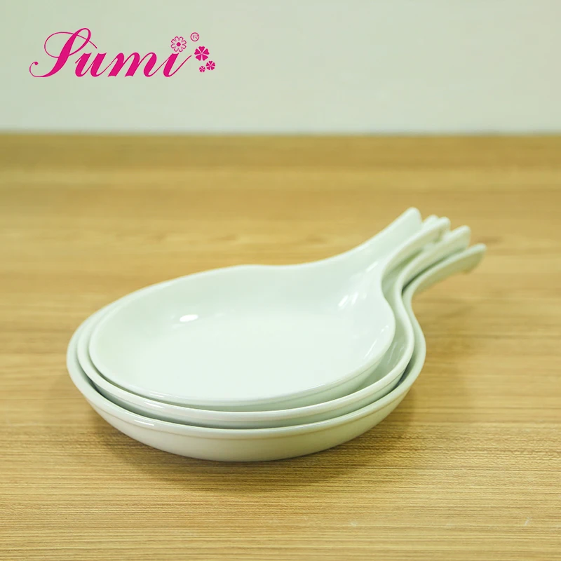 Free samples cheap custom printed porcelain dinner plates with handle