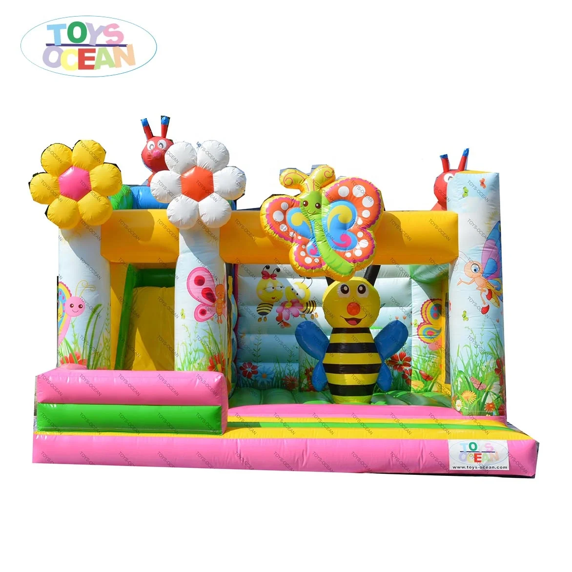 customize  inflatable honey bouncer castle jumping trampoline combo with slide
