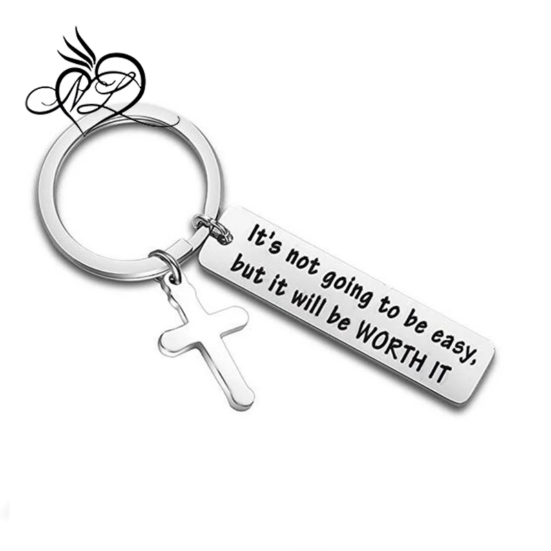 Inspirational Keychain It Is Going To Be Easy But It Will Be Worth It Keychain Motivational Fitness Jewelry