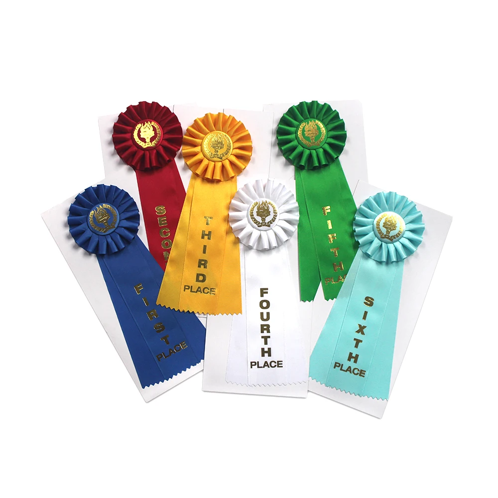 Wholesale Polyester Satin Ribbon Premium School Activity 1st 2nd 3rd Place Award Ribbons