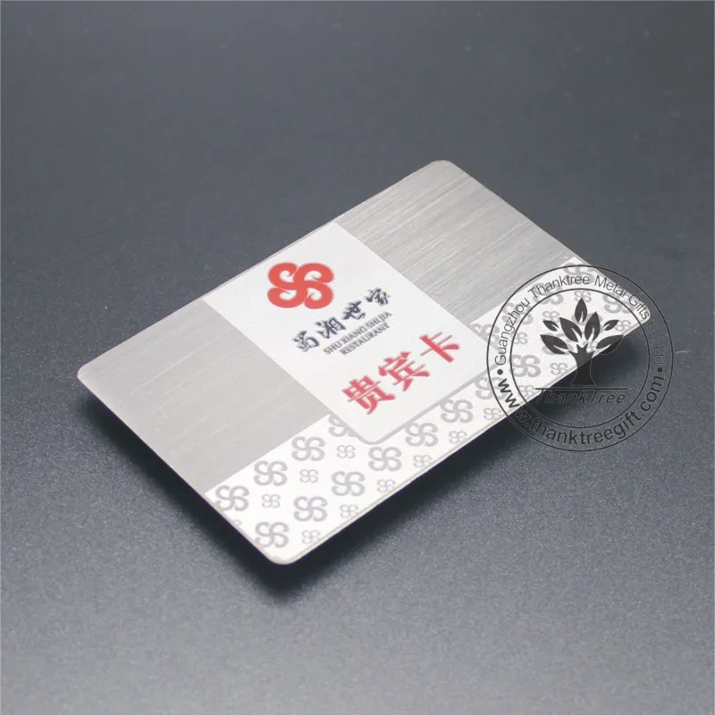 
metal craft China manufacture brushed silver plated metal business card 