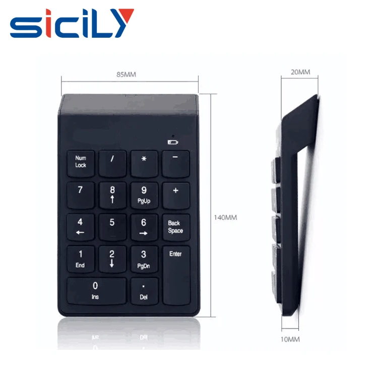 High Quality 2.4G Wireless Numeric Keypad,18Keys USB Financial Numpad Number Pad for Laptop Tablet