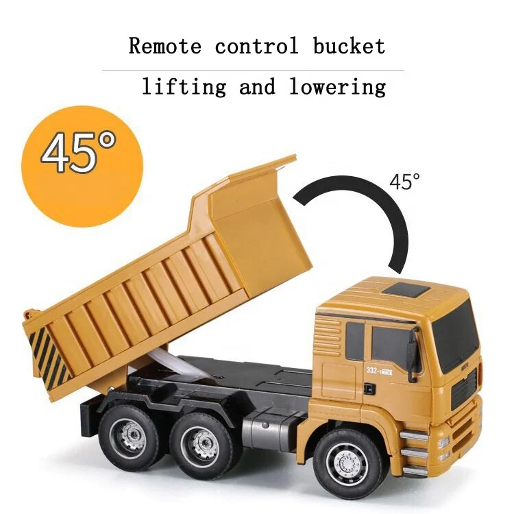 New Arrival Huina RC 332 Six Channel 2.4Ghz 6CH 1/18 Dumper Trucks 40HMZ Mini Dumper