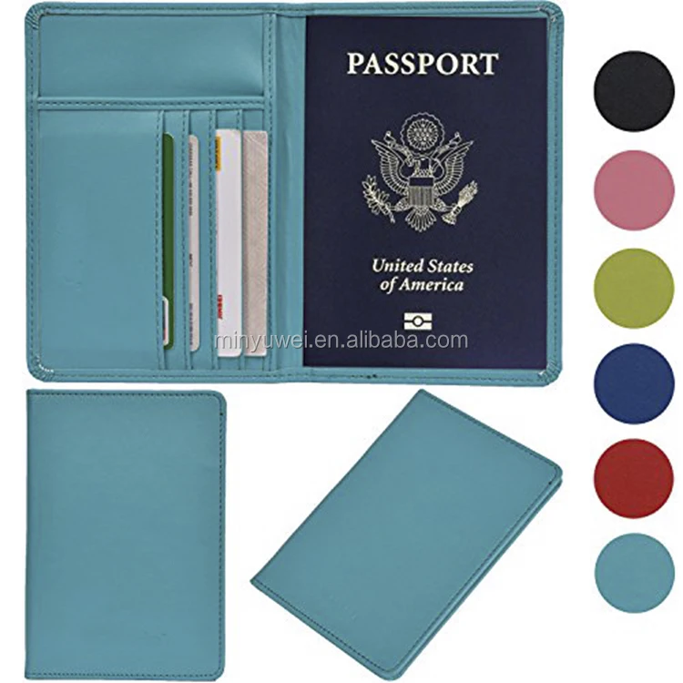 Factory OEM Genuine Leather Passport Holder Travel Passport Wallet Business Card Holder Passport case with RFID Blocking