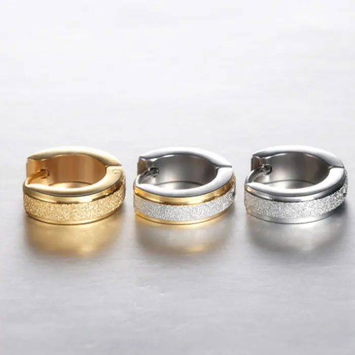 Hypoallergenic earring Unisex Stainless Steel Huggie Hinged Hoop Dangle Earrings