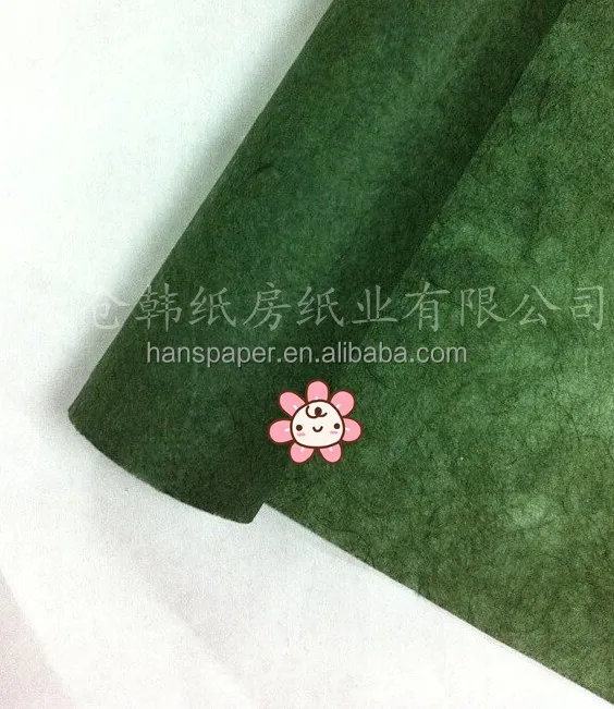 Green eco friendly natural jute fiber water resistant flower wrapping paper