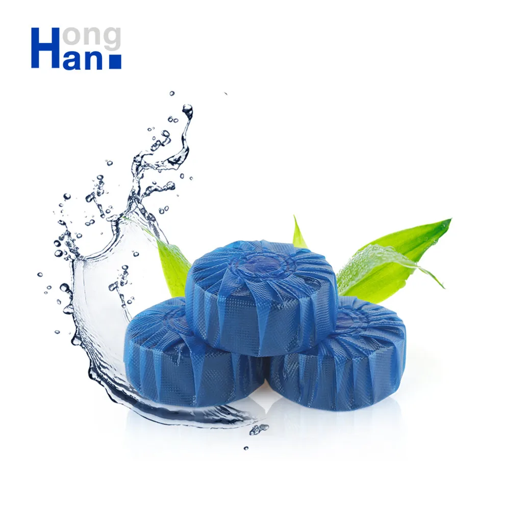 Lasting fresh Unique Natural Products Solid block auto deodorizing toilet bowl blue tablets
