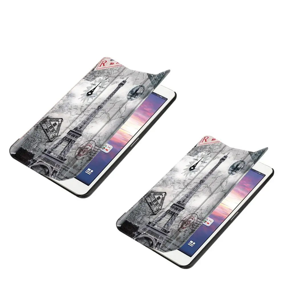 Pu Leather Smart Case Cover For Huawei docomo dtab Compact d-02K 2018 8.0 Tablet