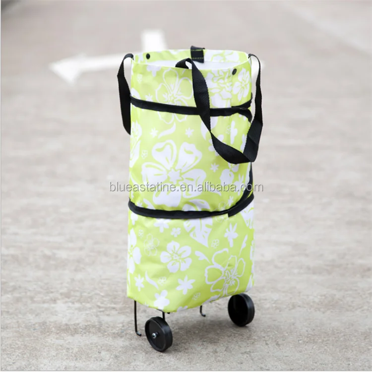 
folding shopping trolley bag with 2 wheels, shopping bag trolley 