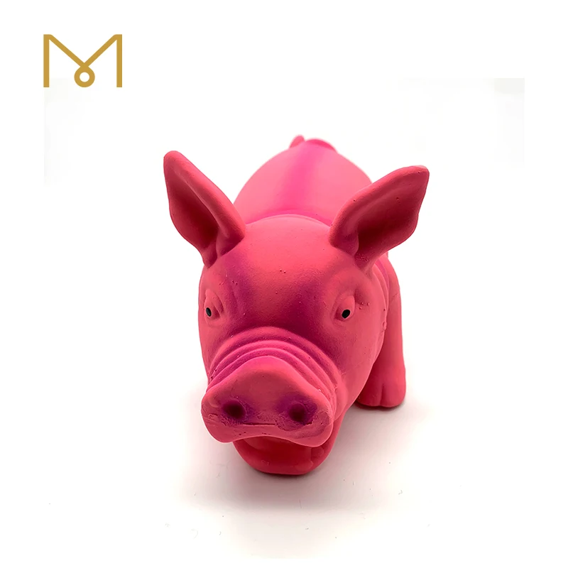 manufacturer wholesale squeak toys pig shaped soft latex rubber pig dog chew toy