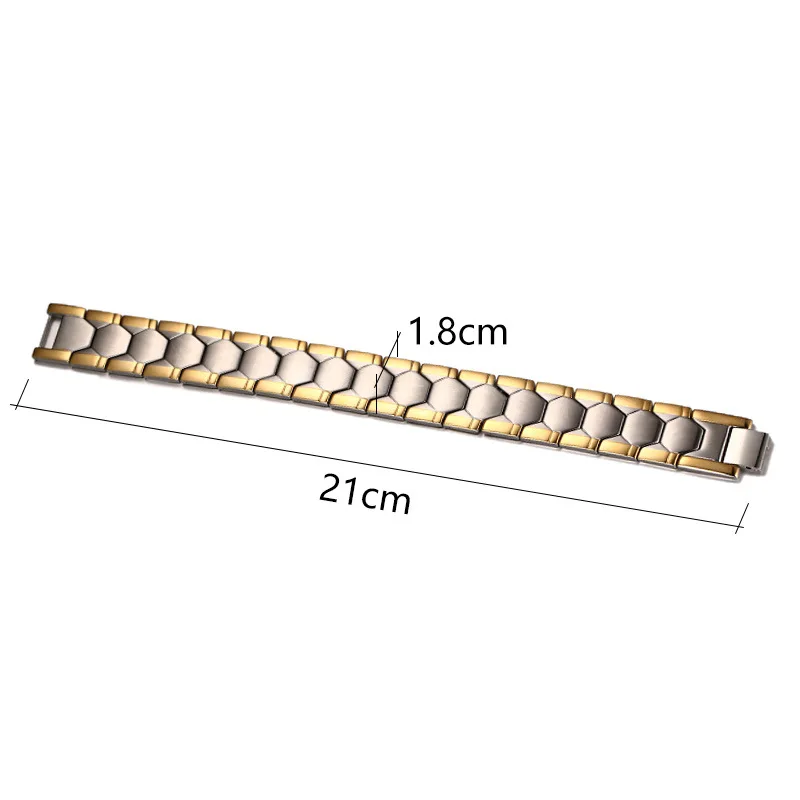 Japan Magnetic Bracelet 18mm Wide Stainless Steel IP Black Plating with germanium negat ion magnetic bracelet