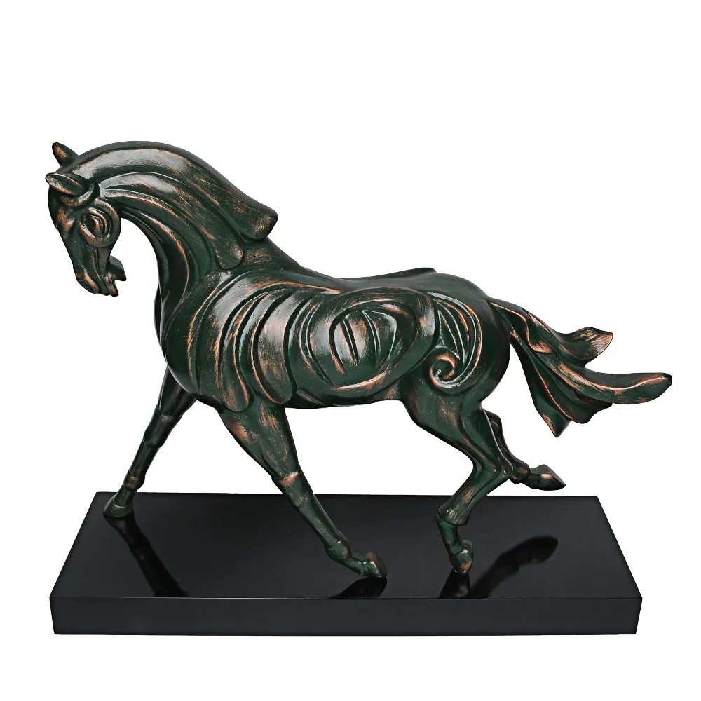 Decoration classic bronze running horse statues resin horse sculpture