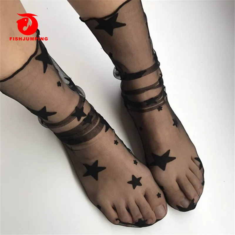 Factory Supply Super Quality women tulle glitter lace socks