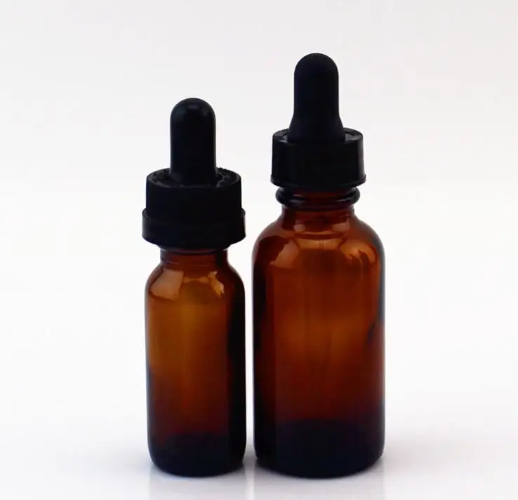 4 ounce Amber boston glass e liquid bottle with dropper pump spray