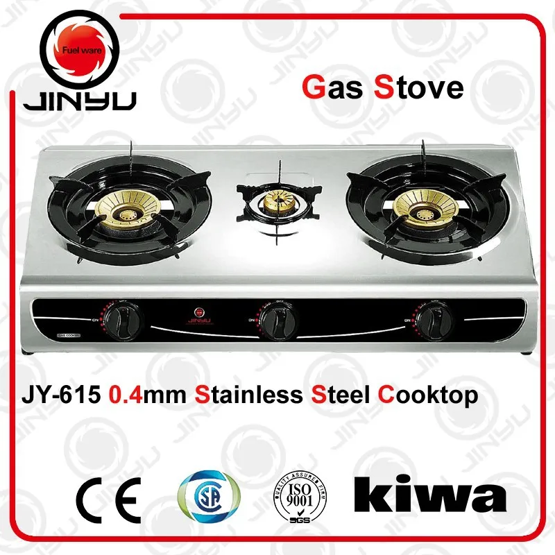 продажи горячих 3 латунные горелки 0.4mm нержавеющей стали варочная kithcen техника газовая плита с вихрь пламени