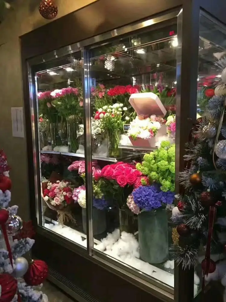 Commercial 4 Glass Door Display Refrigerator for Flower Shop