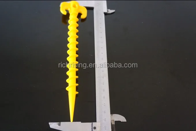 plastic spiral tent pegs outdoor PP ABS screw camping nail environmental hot sale 20 25cm