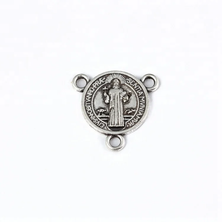 Virgin Mary Jewelry DIY Connectors Antique Silver Rosary Center Piece rosary metal accessories
