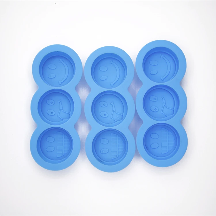 3 round coin Silicone smile ice mold with laughing happy face gift eco-friendly non-toxic