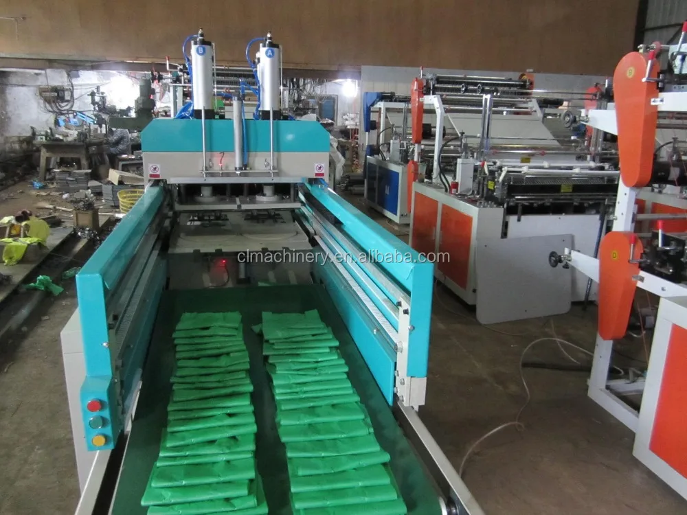Full Auto Four-line Plastic T shirt Bag Machine