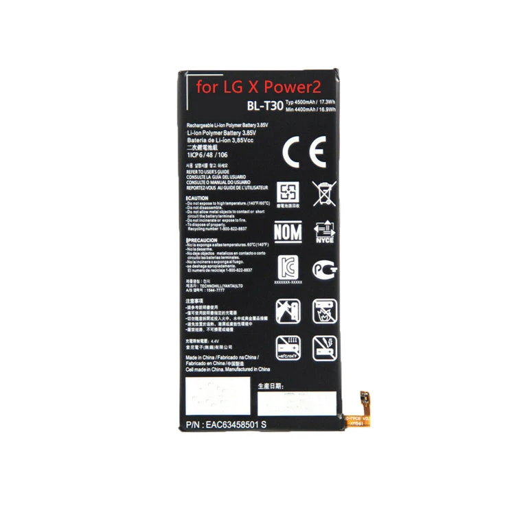 Manufacturer Original Cell Phone Battery BL-T24 BL-T30 for LG X Power 2 Skin Screen Replacement