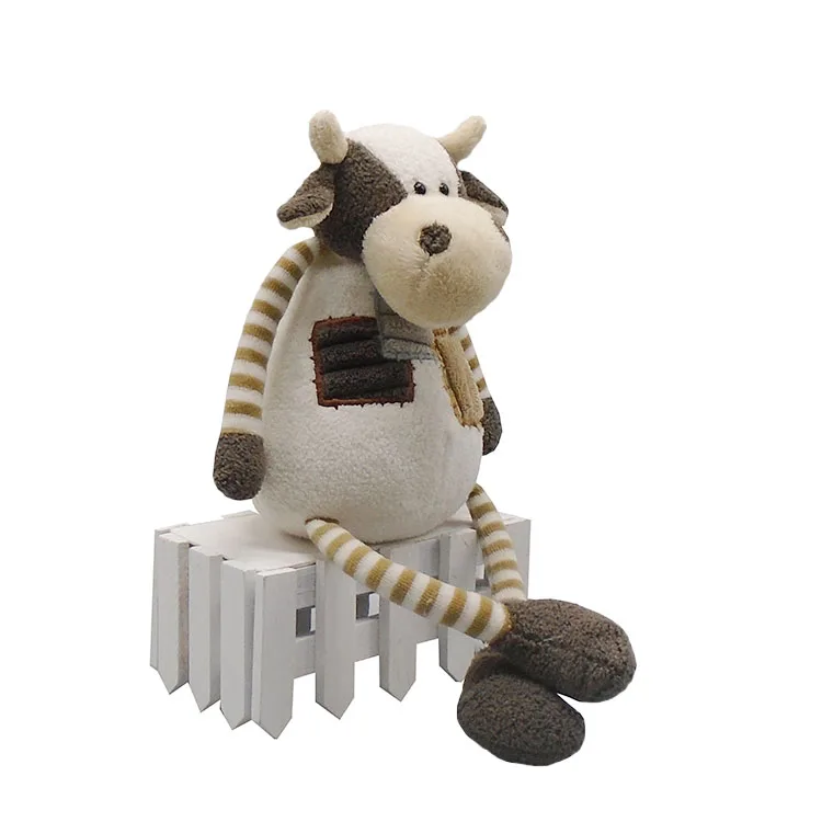  Высококачественная симпатичная дешевая китайская игрушка с длинными ножками вышивкой коровы 9 дюймов