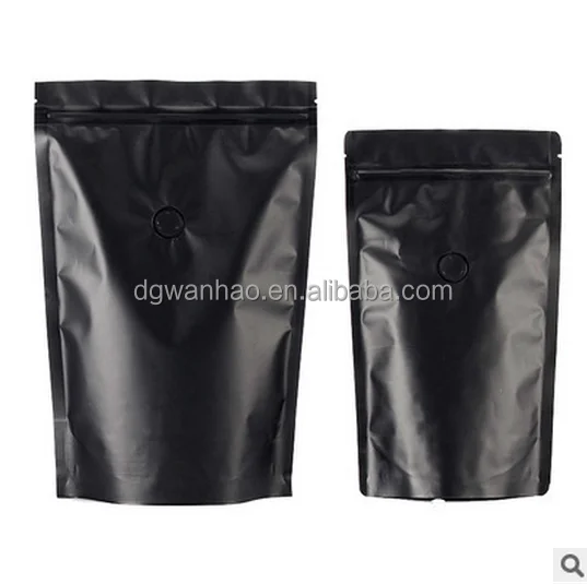 Glossy Matte frosted zip lock bag for Coffee bags with valve wholesale packaging