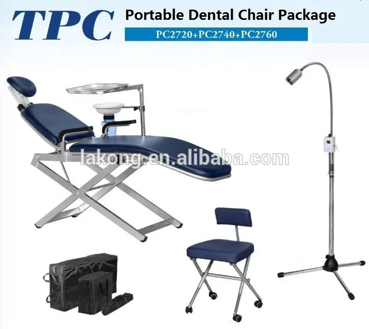 TPC Portable Unit Easy Folded Foldable Chair Dental Folding Chair With Movable LED Oral LED Light