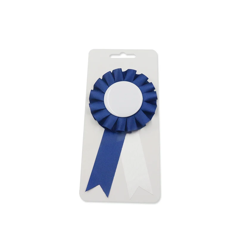 Factory handmade 100% polyester Blank award ribbon rosette for celebration