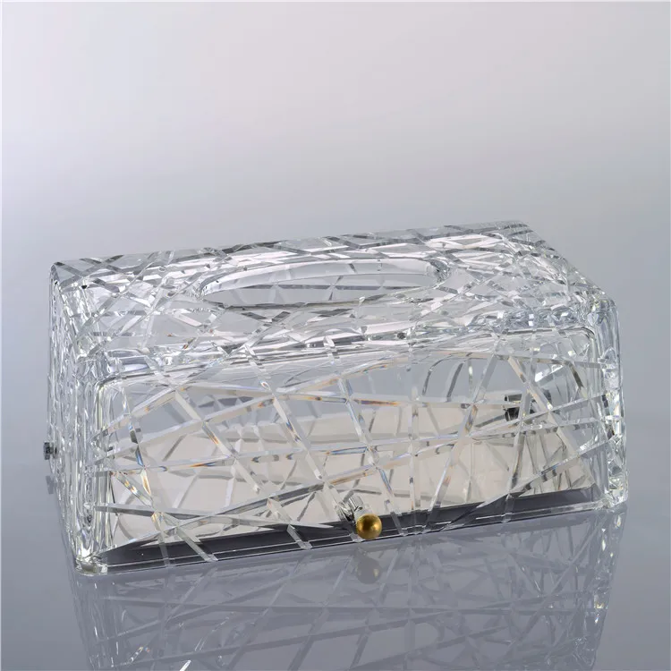 Оптовая продажа на заказ высококачественный прямоугольник кристалл прозрачная коробка ткани