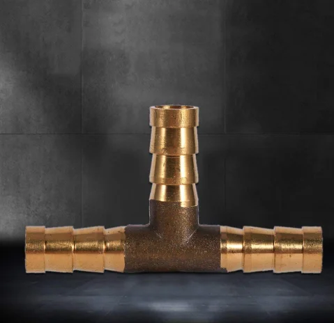 1/2 Inch 3-Way T-piece Brass Joiner Hose Joiner Adapter for Fuel Air Water Gas Oil (8mm) Fuel Hose Barbed Connector