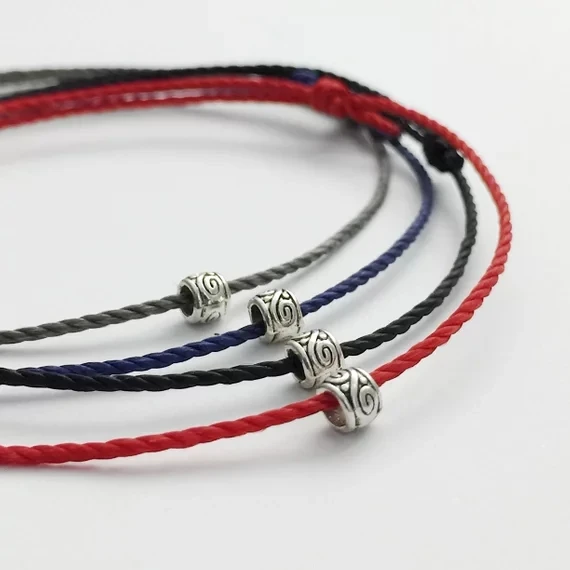 Fashion Mens For Him Boyfriend Bracelet Guy Wax Cord Bracelet Surf Style Surfer Bracelet