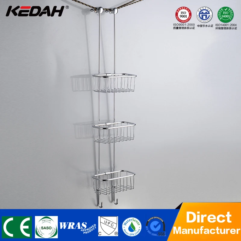 
Modern wall mounted bathroom shelves 3 tier metal fruit basket shower basket shampoo rack for bathroom 