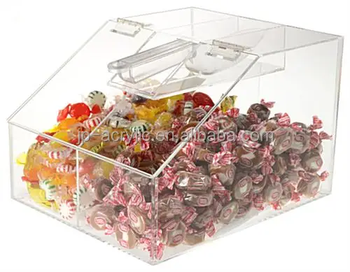 Double compartment acrylic bulk candy dispenser