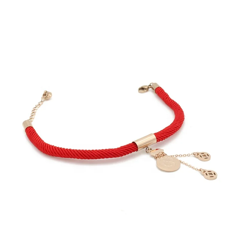 
Low Price Wholesale Custom Dollar Symbol Charms Friendship Red String Bracelets For Sale 