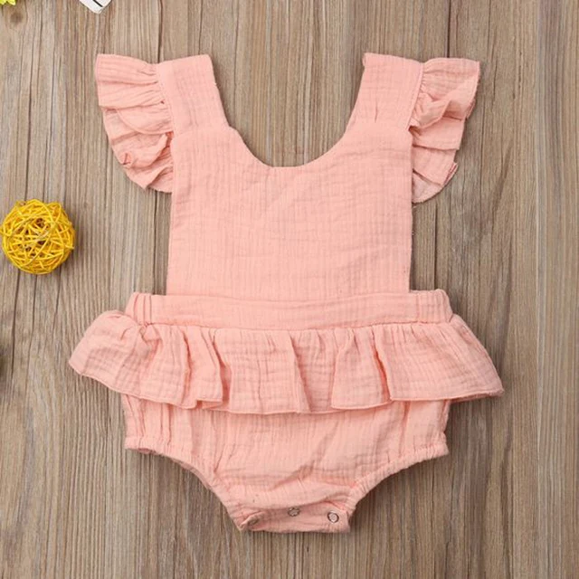 
linen clothes lovely girl kids linen romper adorable baby romper 