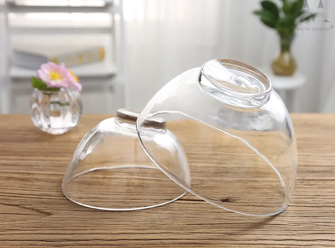 Machine press slant mouth glass bowls,clear slant clear glass  bowl