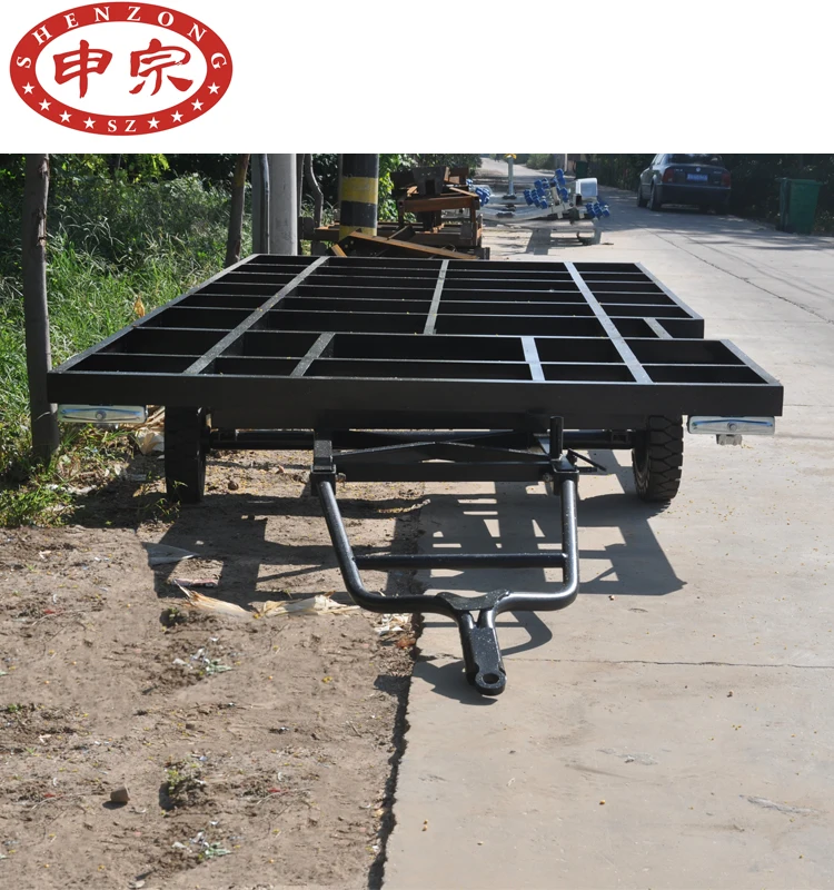 mobile toilet trailer frame for tractor or car connected chassis