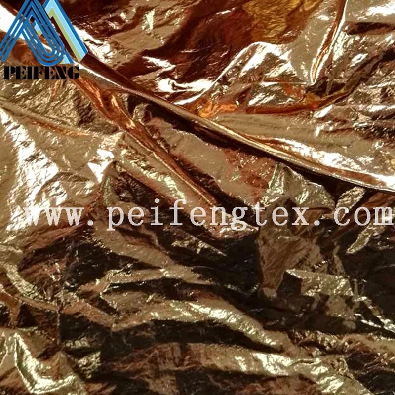 
NTPF2400 20D 400T 100% nylon foiled fabric gold taffeta for down jacket 