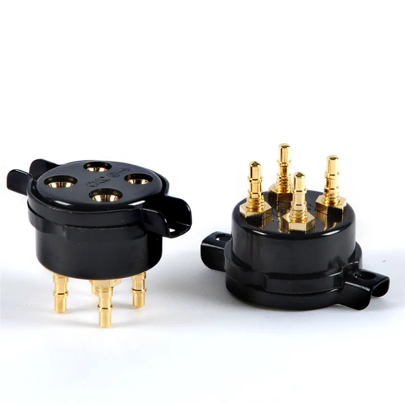 4Pin CMC Bakelite Gold Tube Socket for 300B 274A 811 801