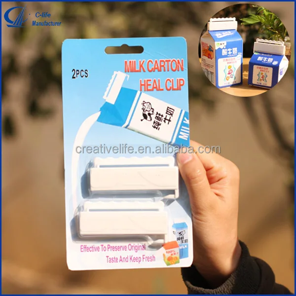 2pcs in Plastic Milk Box Sealer Sealing Clip