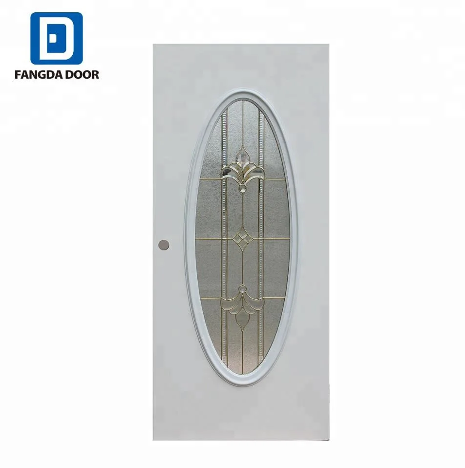 Fangda small oval glass door american steel exterior interior door fiberglass door