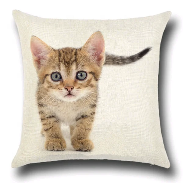 Home Decor Sofa Cushion Printed Cat Pattern Pillow Seat Square Cushion