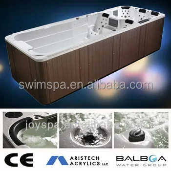 portable rectangular fiberglass swimming pool with massage spa jets