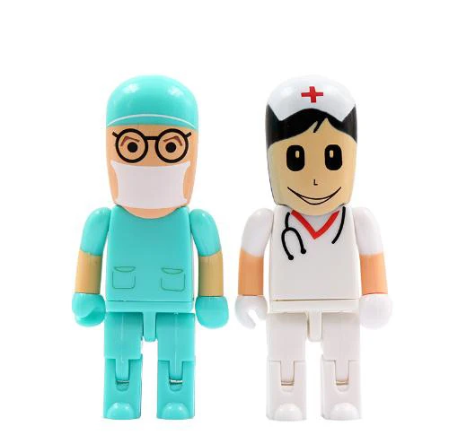 Hot Sale Doctor Style  USB Flash Drive 2.0 1GB 2GB 4GB Nurse Shape USB Memory Stick 3.0 Pen Drive  8GB 16gb 32gb 64gb