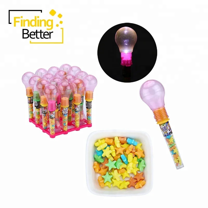 
Kosher Plastic LED Lighting Bulb Tablet Candy Big Bulb Hard Candy Toy Candy 