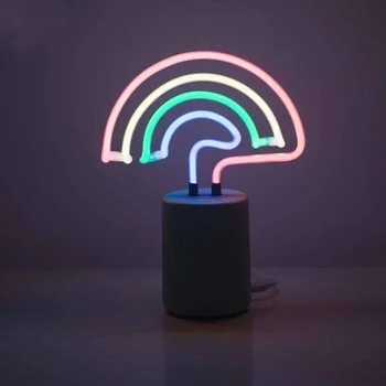 Oem factory china suppliers 12v dc glass neon tubing letters light custom neon sculpture rainbow desktop neon lamp