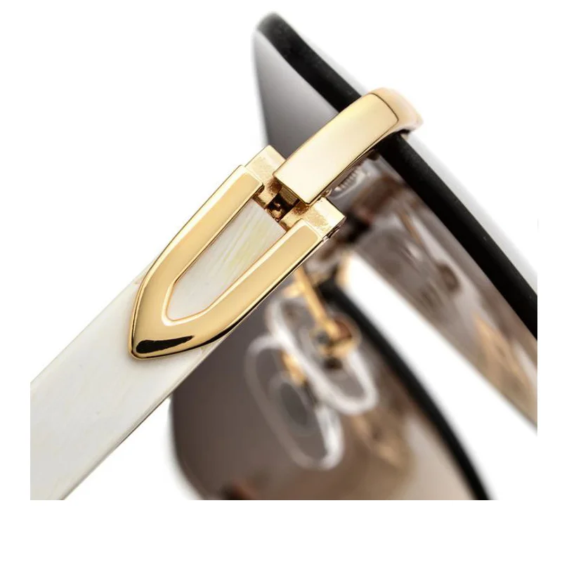 YTSBL8100907 fashion custom natural buffalo horn sunglasses retro rimless square glasses anti-UV sunglasses 2021