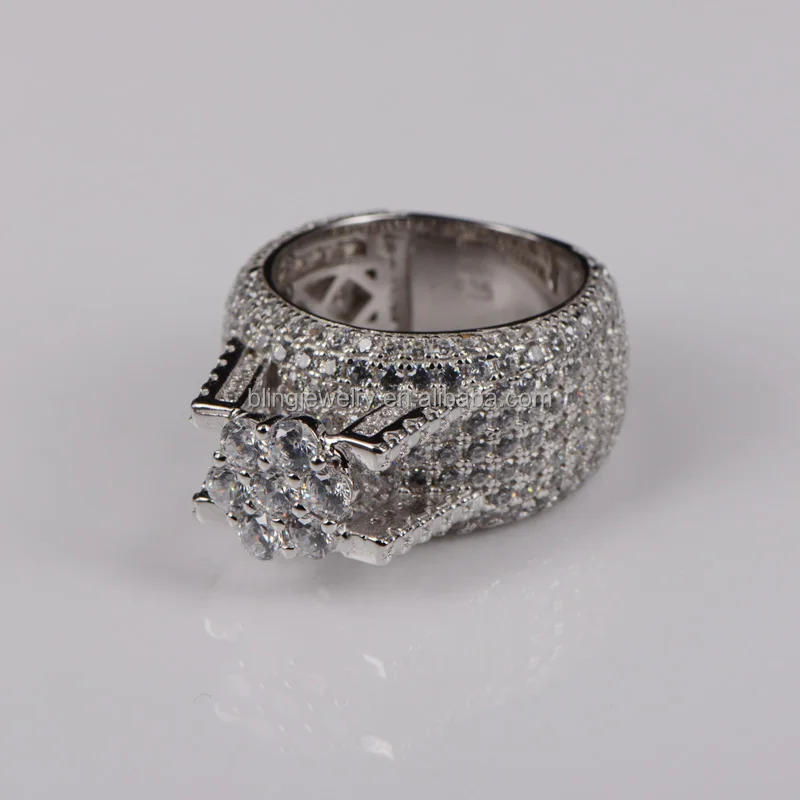 
The latest design of the 925 pure silver ice ring cz ring is the cheapest price for micro paving. 